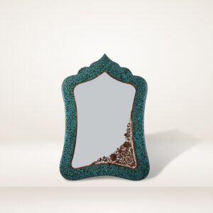 Aghajani Turquoise Inlaid Mirror: Rectangular Model, Code 5